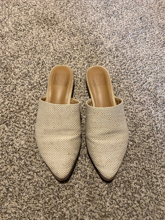 Dolce Vita Shoes - Dolce Vita Pointed-Toe Slip-On Mule in Cream Woven Fabric - size 6